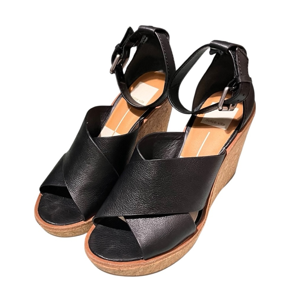 Dolce Vita Urban Wedge Sandals Size 8 Black
